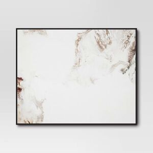 Threshold Marble Framed Printed Canvas Black Tan Abstract Wall Art 30x24 READ